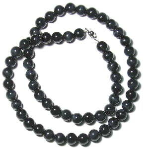 高級AA ホークスアイ(ブルータイガーアイ) ネックレス 10mm【60cm】【10月 誕生石】【留め金具ニューホック使用、便利!】 虎目 数珠 念珠 天然石 パワーストーン レディース メンズ ジュエ