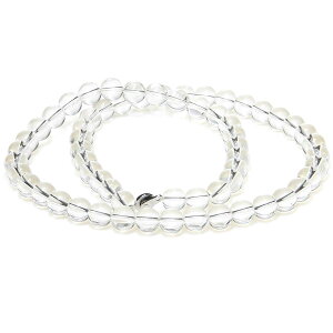 AAAグレード美しい水晶ネックレス【直径 10mm / 60cm】【4月 誕生石】【留め金具ニューホック使用、便利!】クリスタル クオーツ 天然石 数珠 アクセサリー ジュエリー パワーストーン メンズ