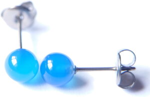 ブルーメノウ(ブルーアゲート)6mmチタンピアス  浄化 健康 リズム ギフト 天然石 パワーストーン レディース メンズ ジュエリー アクセサリー