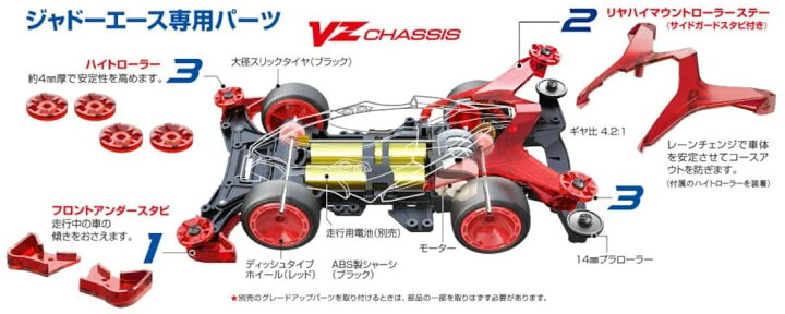 楽天市場】タミヤ レーザーミニ四駆 No.2 ジャドーエース VZシャーシ 