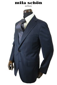 アウトレット ミラショーン スタイリッシュ スーツ 秋冬物 ブルー ピンチェック 1タック 軽量 日本製 メーカー正規品