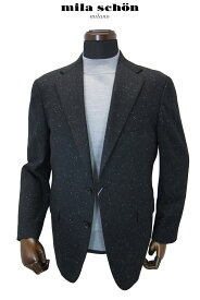 アウトレット ミラショーン ジャケット 秋冬物 無地調 ブラック ネップ 柄 軽量 シルク混 日本製 メーカー正規品