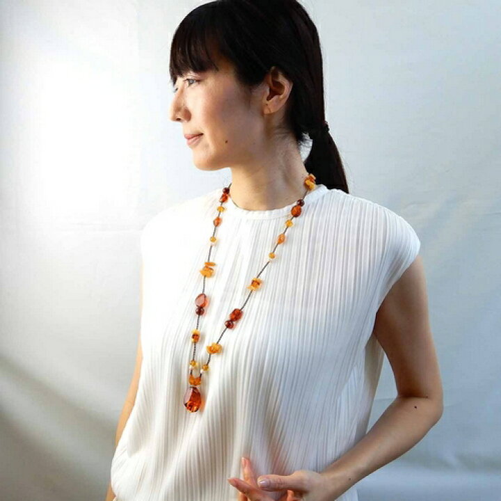 楽天市場】琥珀 ネックレス 組紐 マルチカラー 真珠 パール マルチ 