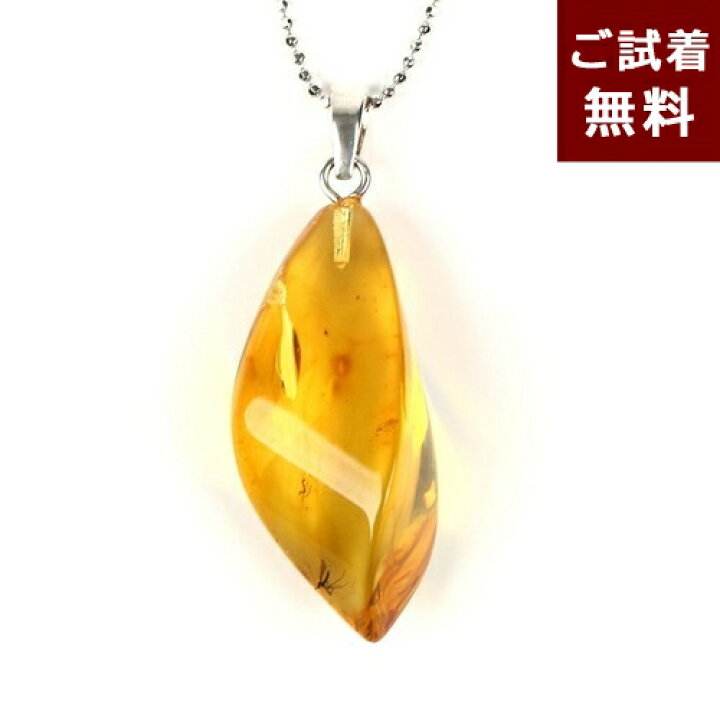 楽天市場】化石 虫入り琥珀 ペンダントトップ ネックレス ガガンボ 