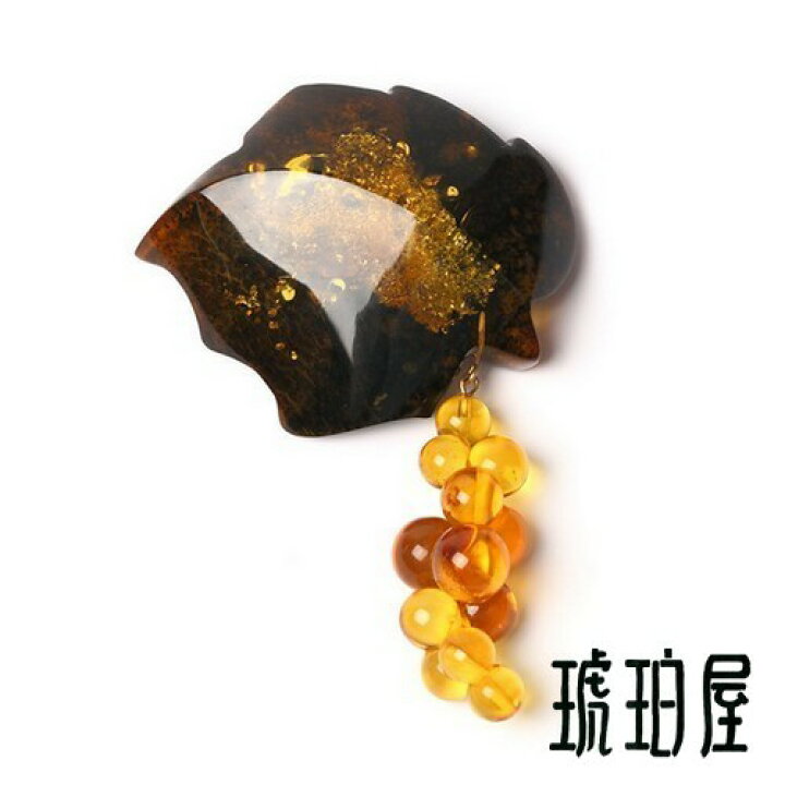 楽天市場】琥珀 ブローチ ラペルピン グリーンアンバー イエロー 