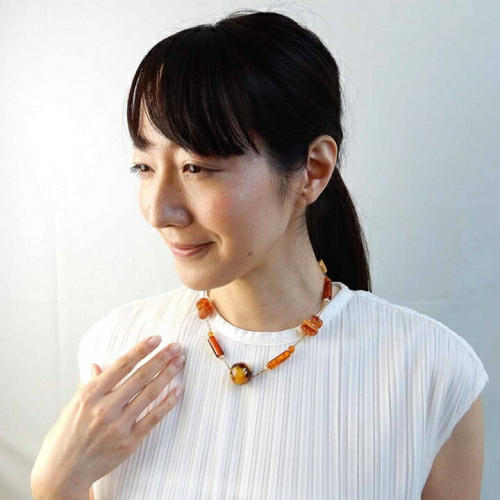 楽天市場】＼最大30％OFFクーポン／虎琥珀 ネックレス 41cm イエロー  