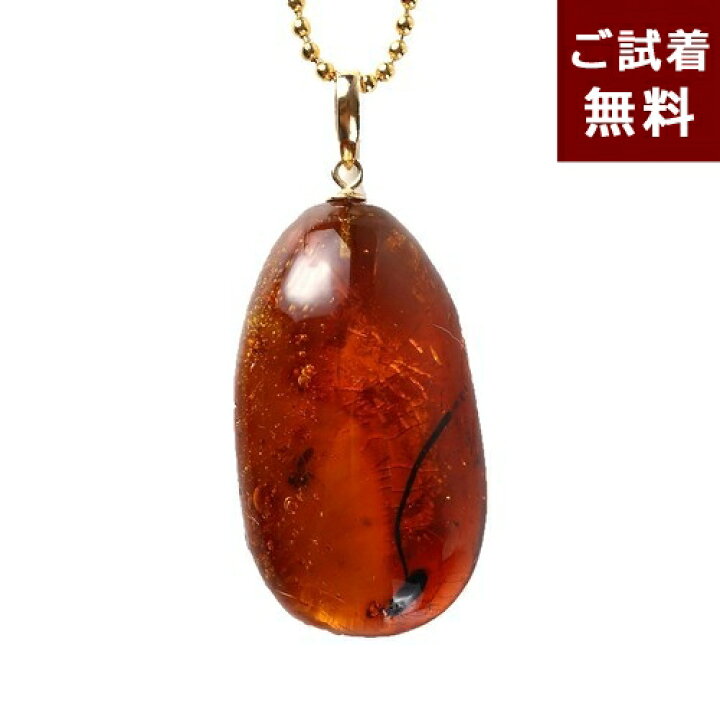 楽天市場】＼最大30％OFFクーポン／化石 虫入り琥珀 ペンダントトップ 