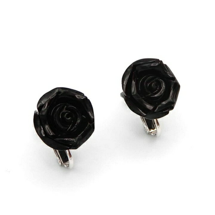 楽天市場】ジェット イヤリング ピアス 薔薇 バラ お花 フラワー 黒い 