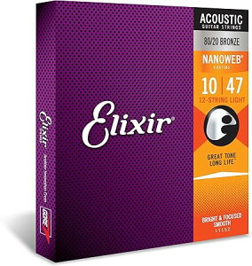 ELIXIR(GNT[) ElixirAR[XeBbNM^[ NANOWEB 80/20uY 12 Light .010-.047 #11152 Ki