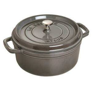 �X�g�E�u(Staub) �u �s�R �R�R�b�g ���E���h �O���[ 18cm �v ���� ���� �z�[���[ �� IH�Ή� �V���A���i���o�[�t�����{���K�̔��i La Cocotte Round 40509-484