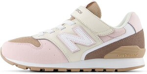 ニューバランス キッズスニーカー YV996 現行モデル ゴム紐 マジックテープ 男の子 女の子 TH3(BEIGE/PINK) 21.0 cm M