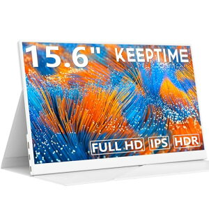 KEEPTIME ���o�C�����j�^�[ 15.6�C���` 1920*1080 ���o�C���f�B�X�v���C �|�[�^�u�����j�^�[ IPS�t���p�l�� ������� ���^ �y�� �}�O�l�b�g�ی�J�o�[�t�� USB Type-C �~�jHDMI PS4/XBOX/Sw-itch/