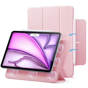 ESR iPad Air 13�C���` �P�[�X M4/M3/M2 2026/2025/2024 iPad Pro 12.9 ��6/5/4���� 2022/2021/2020 �Ή� �}�O�l�b�g�z�� �O�܂�X�^���h �X�����݌v Pencil Pro/USB-