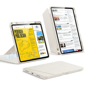 ESR iPad Air 13�C���` �P�[�X M4/M3/M2 2026/2025/2024 �Ή� �y�����[ �O�܂�X�^���h �c���Ή� ���p�x���� �ϏՌ� �S�ʕی� �I�[�g�X���[�v Pencil Pro/USB-C�Ή� Flip�V���[�Y �X�^�[�o�[�X
