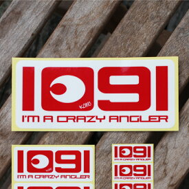 1091（イレグイ）I'm a crazy angler.ステッカー 124×54mm【大】[メール便送料無料☆ステッカー2000円(税別）以上お買い上げ][釣り ステッカー]