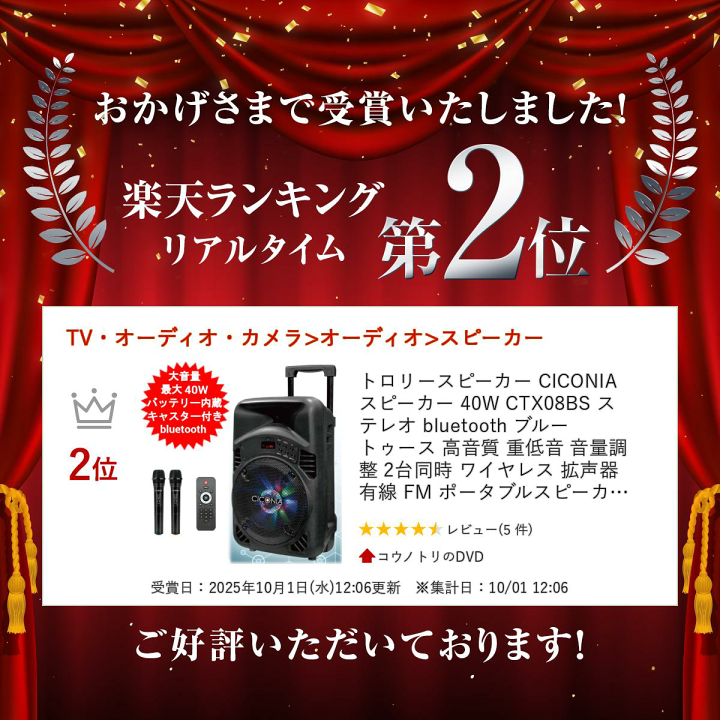 楽天市場】トロリースピーカー CICONIA スピーカー 40W CTX08BS