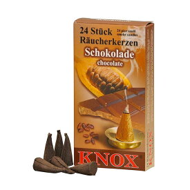 ドイツ KNOX 社製 煙出し人形専用 お香 チョコレート Chocolate SCHOKOLADE Mサイズ 高さ 2.8cm 24個入りザイフェン村 クリスマス SMOKER SMOKING MAN INCENSE クリスマス雑貨 贈り物 装飾 14600CK