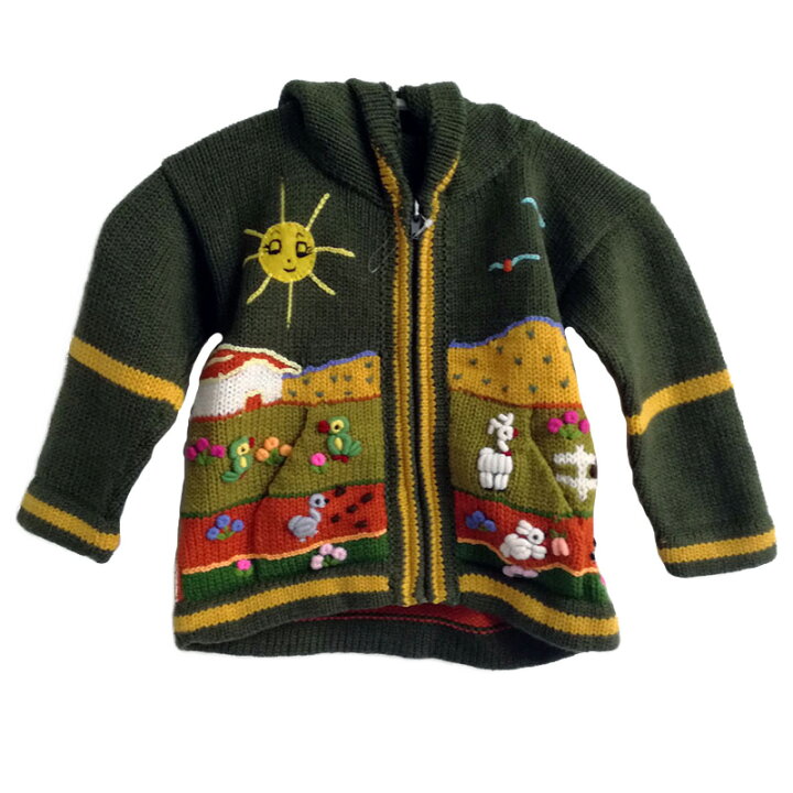 楽天市場】子供服 男女兼用 パーカー型 アルパカ 100% セーター 安い  