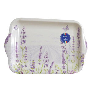 イタリア製 NUOVA R2S おしゃれなアートトレー(小)LAVF ラベンダー 14.5cm×22cm おぼん トレイ ユリア/メラミン樹脂製 art-tray-s-lavf