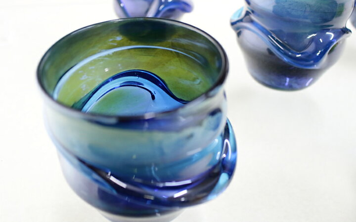 ロックグラス ウイスキーグラス 焼酎 ギフト 琉球ガラス グラス 稲嶺盛一郎 アイスカットロックグラス 水 緑 コンビニ受取対応商品