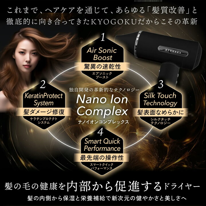 楽天市場】公式 20%OFF 【 KYOGOKU ナノシルクケラチンエアソニック 