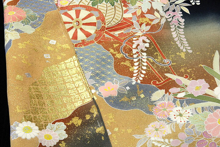 楽天市場】「京友禅作家 松井青々」作 金駒刺繍 花車模様 ボカシ 絶品 