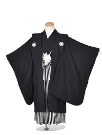 【レンタル】七五三 レンタル 5歳 男の子 黒 正絹 紋付 5歳男の子 袴 袴セット 袴羽織 5歳男児 七五三セット100cm~110cm シンプル 着物 貸衣装 子供 結婚式 卒園式 お宮参り お正月 イベント 貸衣装 お祝いキッズ 753 黒紋付 無地 フルセット 送料無料 新品足袋プレゼント