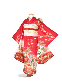 【レンタル】 七五三 レンタル 女の子 7歳 着物 貸衣装 115cm~125cmフルセット 753レンタル 7歳女児 赤ピンク花車 女の子 七歳着物 レンタル 七五三セット 7歳女の子 753 お祝い 子供着物 和装 前撮り お祝い着 赤着物 7歳 お正月 新品足袋プレゼント 往復送料無料