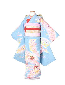 【レンタル】七五三 レンタル 水色着物 7歳 フルセット 女の子 753レンタル 7歳女児 115cm~125cm 水色ピンク桜 手毬 貸衣装 前撮り 和装 記念撮影 七歳 着物セット 七五三セット 手毬7歳女の子 753 子供 七五三着物 7才女児 お正月 新品足袋プレゼント 往復送料無料