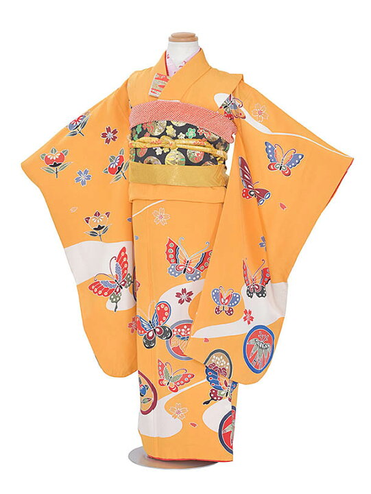 7歳 着物 正絹 七五三 女の子 黄色 最高の品質の