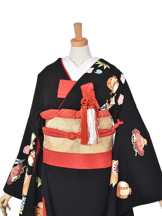 楽天市場】【レンタル】黒引き振袖 引振袖 本振袖 大振袖 結婚式 神社 