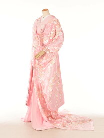 【レンタル】オーガンジー打掛 色打掛 花嫁衣裳 和装 神社挙式 結婚式 打掛 披露宴 ピンク 金 オーガンジー 夏婚 和婚 フルセットレンタル 和装前撮り 往復送料無料