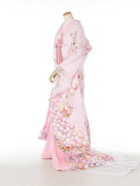 レンタル 色打掛 オーガンジー 打掛 フォトウエディング 結婚式 軽い 和装 披露宴 花嫁衣裳 神社挙式 夏婚