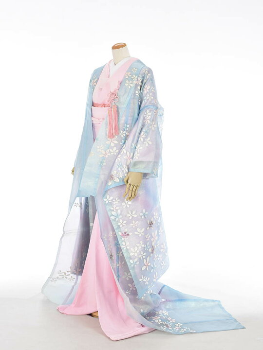 レンタル 色打掛 オーガンジー 打掛 フォトウエディング 結婚式 軽い 和装 披露宴 花嫁衣裳 神社挙式 夏婚