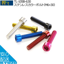 TL-105B-630ステンレスカラーボルト[M6*30]FF-R おしゃれにコーディネート 自転車メンテナンスに工具ボルト修理に最適じてんしゃ 自転車の九蔵 メール便送料無料