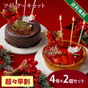 【超々早割】 クリスマスケーキ 2025 4号 2個セット人気 クリスマス 2025 予約 プレゼント ギフト 半熟 ザッハトルテ & 苺 の チーズタルト（おのし・包装・ラッピング不可） ケーキ チョコレートケーキ 送料無料 チョコケーキ いちご イチゴ チーズ タルト プレゼント