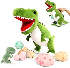MorisMos 恐竜のぬいぐるみ 約60cm 7in1大きな恐竜と3つの小さな恐竜と3つの恐竜の卵 7点セット ティラノサウルス トリケラトプス ブラキオサウルス など やわらかい 抱っこ キッズ用おもちゃ 女の子 男の子 子ども 子ども かっこいい かわいい 収納 誕生日 クリスマス