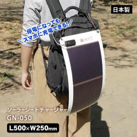ソーラー充電器 ソーラーシートチャージャー GN-050 スマホ充電 太陽光充電 USB