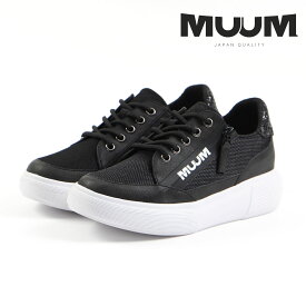 【40%OFF】 ムーム MUUM レディース スニーカー アウトサイド ファスナー レースアップスニーカー 2800 厚底 軽量 軽い コートシューズ ファスナー 疲れにくい 歩きやすい 4.5cmヒール