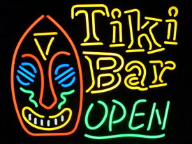 ネオンサイン（TiKi Bar OPEN ティキ バー オープン）ハワイ ネオン看板 ネオン管・照明 ガレージ ビンテージ アメリカ雑貨 ネオン 西海岸風 インテリア アメリカン雑貨
