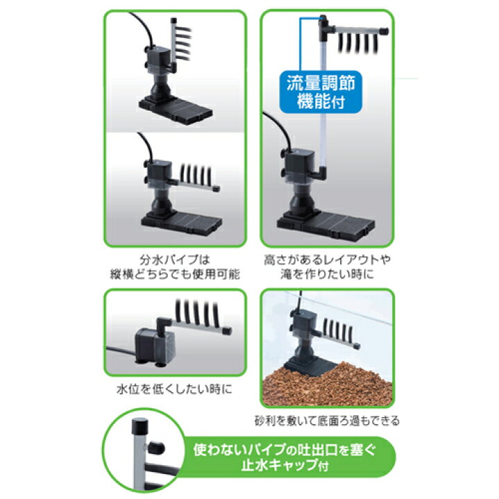 楽天市場 アクアテラメーカー アクアテラリウム用 分水ポンプ 底面フィルター 滝をつくる Gex ｌｅａｆｓ