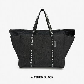 【ALL20%OFF★スーパーSALE】新型 ネオプレン ファスナートート BREAKFAST & Co NYC NEOPRENE beach bag NEW ZIP TRAVEL トートバッグ レディース 大きめ ファスナー付き 軽量 チャック付き 特大 大容量 撥水 ファスナー 軽い 無地 マザーズバッグ ネオプレーン