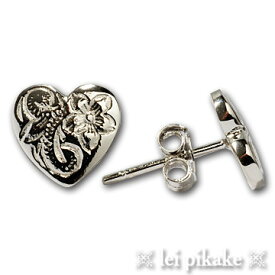 ハワイアンジュエリー ピアス ハートピアス シルバー 925 スクロール プレゼント ラッピング レディース