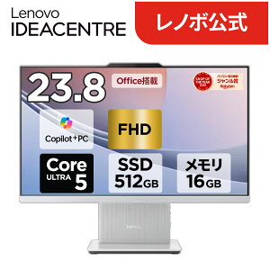 �yP10%�Ҍ��z�y�����E���́zCopilot+ PC �f�X�N�g�b�v�p�\�R�� PC ��̌^ �V�i Office�t�� �\ Lenovo IdeaCentre AIO 24ILL11 23.8�C���` FHD IPS�t�� Core Ultra 5 ������ 16GB SSD 512GB Windows11 Microsoft Office 2024 ����