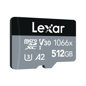 Lexar microSDXCカード 512GB SILVERシリーズ SDアダプタ付き 1066x UHS-I U3 V30 A2 最大読込160MB/s 最大書込120MB/s 10年限定保証(カード) 1年限定保証(アダプタ) LMS1066512G-BNANJ