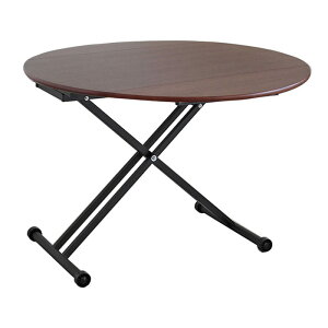 【ポイント10倍!11/1ワンダフルデー】 昇降テーブル リフティングテーブル ガス圧式 キャスター付き 無段階調整 幅120 丸テーブル バタフライ 木目調 モルタル調 ホワイト ナチュラル シンプ