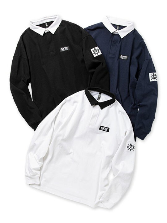 SY32 BY SWEET YEARS 長袖ポロシャツ XL ベージュ/ブラック POLO SHIRTS - 【公式】SY32 by SWEET YEARS GOLF ONLINE SHOP