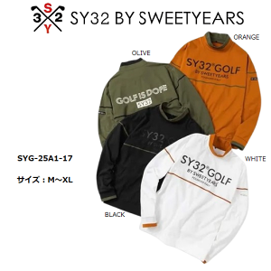 SY32 ゴルフ ゴルフウェア スウェットシャツ 長袖 メンズ おしゃれ ブランド かっこいい SYG-25A1-17【お取り寄せ】