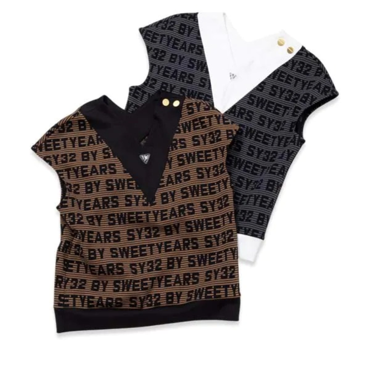 楽天市場】SY32 by SWEET YEARS ゴルフウェア ベスト ロゴ ボーダー