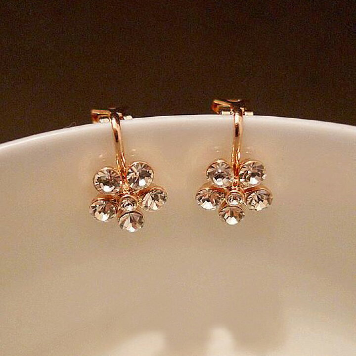 楽天市場】ピアス 花 フラワー 梅の花 スワロフスキー レディース K18 